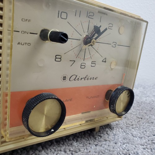 Wards Airline GEN-1817A Tube Radio Clock AM Vintage 1950's Beige Not Working - Picture 13 of 15