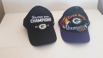 GREEN BAY PACKERS SUPER BOWL CHAMPS 1996 & 2010 Official Caps...GO PACK GO!!