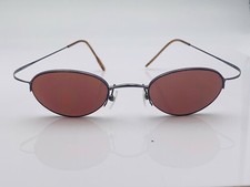 Vintage London Fog LF173 Gunmetal Oval Half-Rimed Sunglasses France FRAMES ONLY