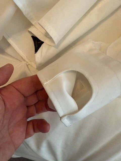 Camisa blanca de diseñador de alta costura italiano multimillonario para hombre 16" UE 40 costo $ 850 Foto 4 de 4