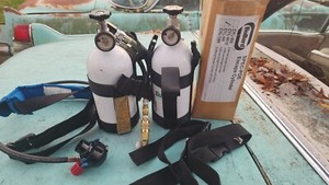 BULLARD RA45B REGULATOR 1ST AND 2ND STAGE WITH 2 TANKS FRESH AIR CONFINED SPACE