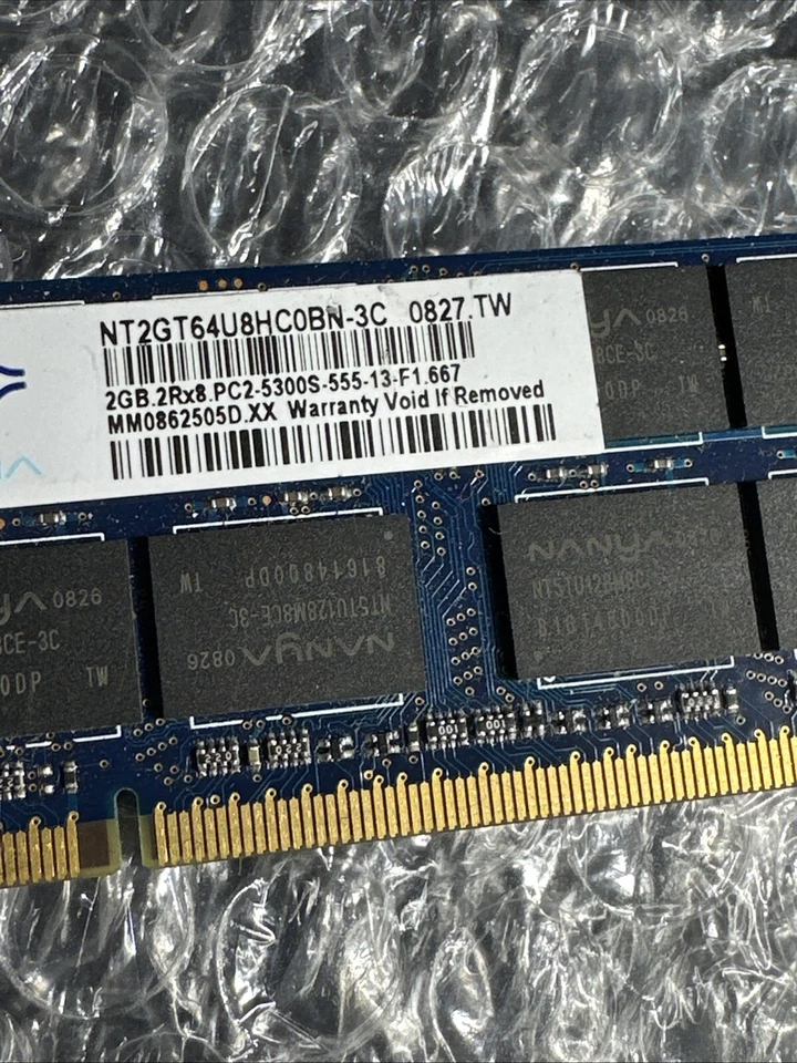 Nanya 2 GB DDR2 PC2-5300S 667 MHz NT2GT64U8HD0BN-3C memoria notebook - Immagine 2 di 3