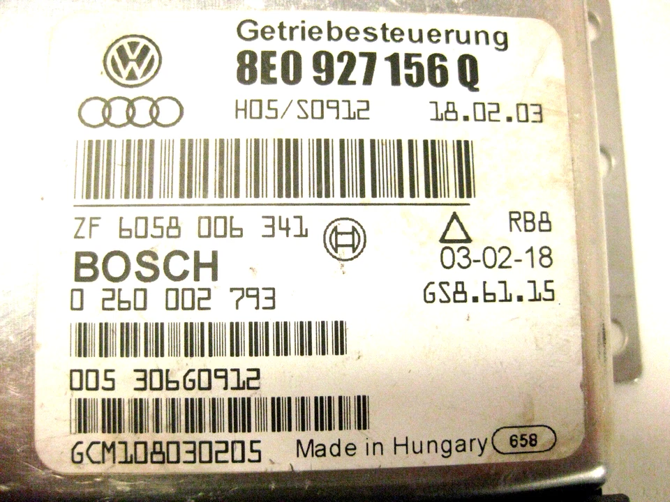 AUDI A4 QUATTRO 2003 módulo de control de transmisión TCM 8E0 927 156 Q OEM 02 04 05 Foto 2 de 4