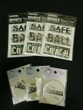 Set of 6 Baseball Sports Coach 3-D Scrapbook Craft Chipboard Stickers - NEW