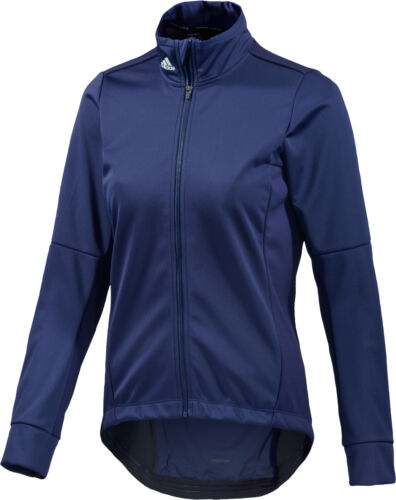 Adidas Ladies Bike Jacket Respowarmtejktw Blau Breathable Warming Plain Colour - Picture 1 of 2
