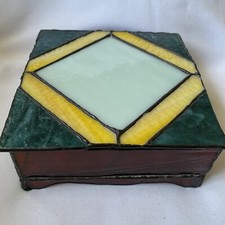 Vintage Stained Glass Jewelry Or Trinket Box