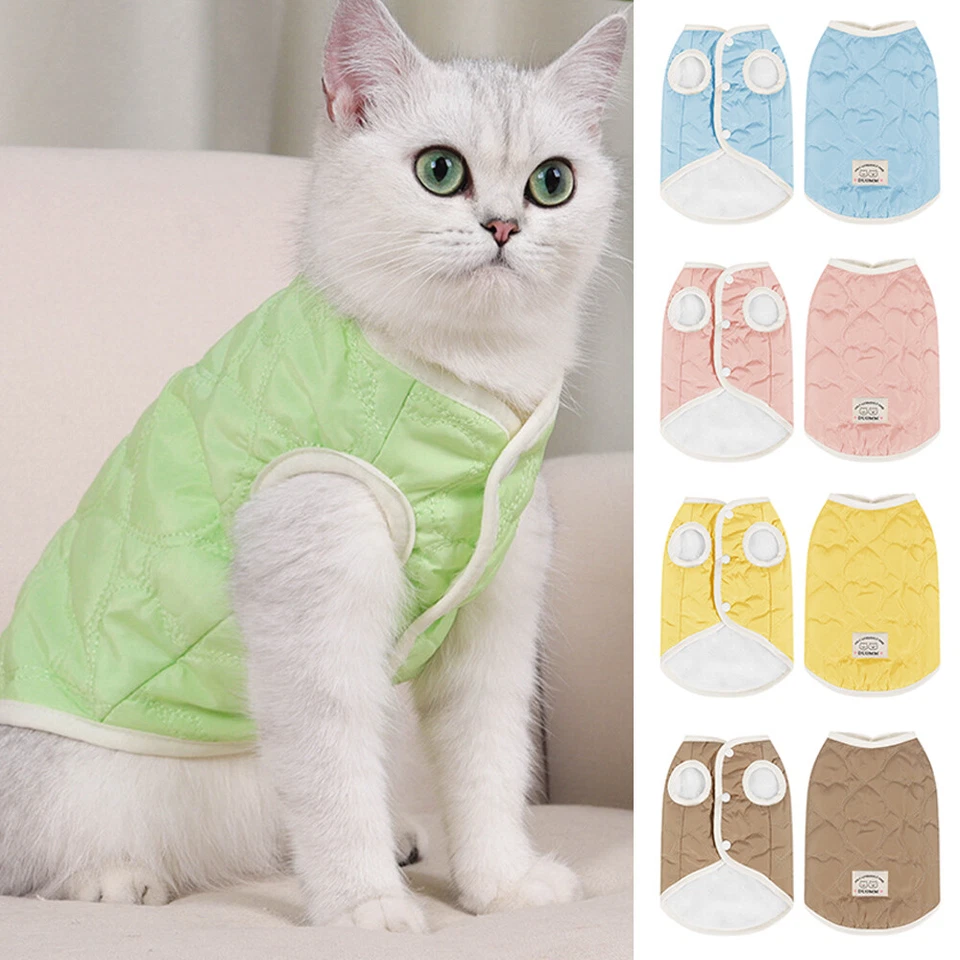 Cachorro Gato Chaleco Forrado de Vellón Chihuahua Gato Perro Chaqueta Tanque Ropa Invierno Cálido - Foto 3 de 4