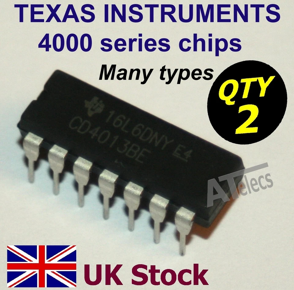 TEXAS INSTRUMENTS 4000 series ic chips, many types, DIP DIL - UK Stock