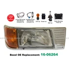 Headlight w/ Adjusters, Corner Lamp & Bezel Chrome 16-06264 RH Peterbilt 377
