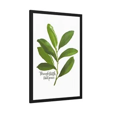 Contemporary Art Print, Through Faith Find Peace, Olive Leaf Art Illustration