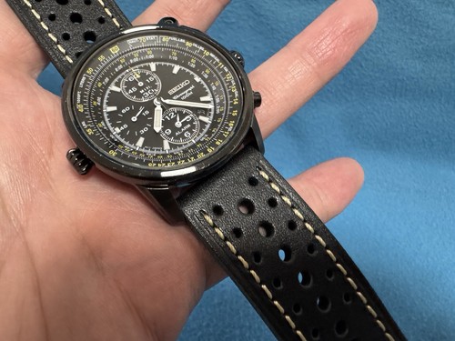 Orologio Seiko SNAB69 Flightmaster 7T62-0HM0 Uomo Acciaio Inox Nero Quarzo - Foto 14 di 19