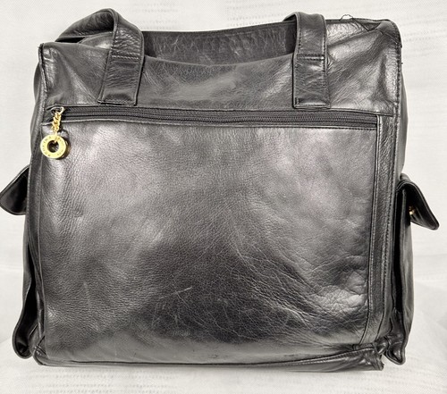 Perlina New York Black Double Handle Large Tote Bag - Picture 2 of 24