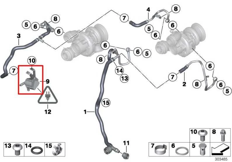 2010-2015 BMW 750Li xDrive 4.4L AWD Auxiliary Coolant Water Pump 11517629917 OEM - Image 2 of 4