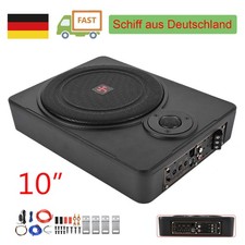 10" Auto Aktiv-Subwoofer Verstärker Untersitz Bassbox Lautsprecher mit Kabelset