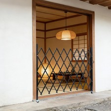 Double Folding Security Gate Folding Door Gate 4-1/4'H x 5-1/2'W Scissor Gate 