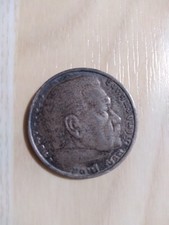 1935-A Germany 5 Reichsmark Paul von Hindenburg .900 Silver WWII Era