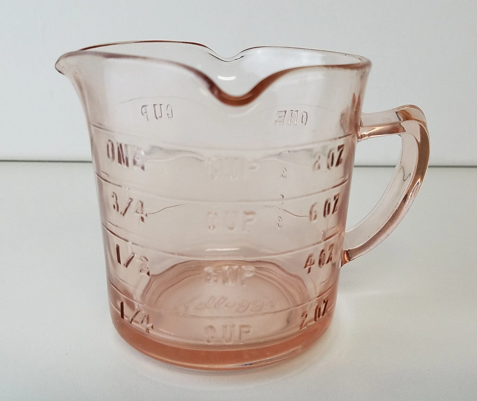Vintage Kellogg's Pink Depression Glass Three Spout 8 Oz Measuring Cup
Opens in a new window or tab