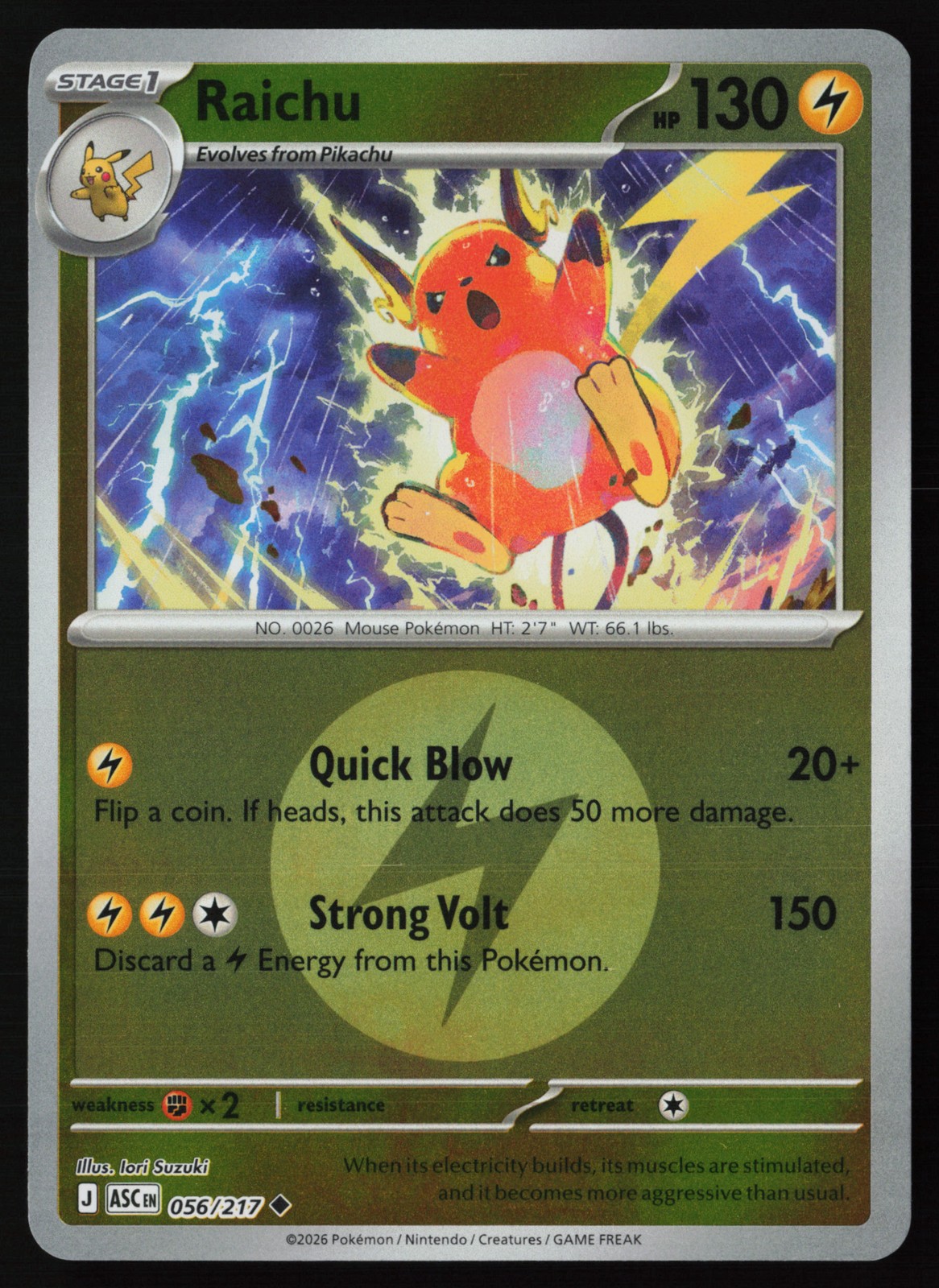 Raichu [Energy] #56 Ascended Heroes Pokemon Card