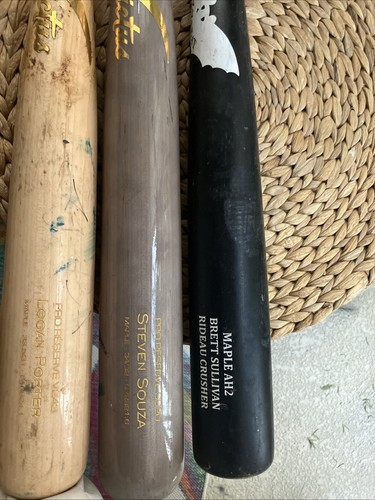 Lot Of 3 Games Used Baseball Bat Memorabilia