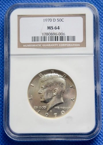 1970-D NGC MS 64 - Kennedy Half Dollar - Beautiful Mint Luster