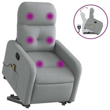 Stand up Massage Recliner Chair Power Lift Wingback for Elderly Fabric vidaXL