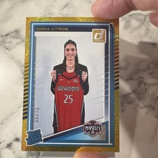 2025 Donruss WNBA Sonia Citron Gold Shimmer /10 SSP RC Rated Rookie Mystics