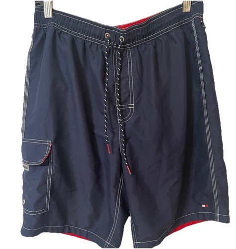 Tommy Hilfiger Mens Swim Trunks Blue Mesh Lined Drawstring Board Shorts M - 第 1/10 張圖片