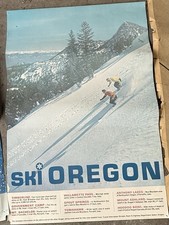 Ski Oregon Art Poster Travel Mountains Winter Sports Unframed