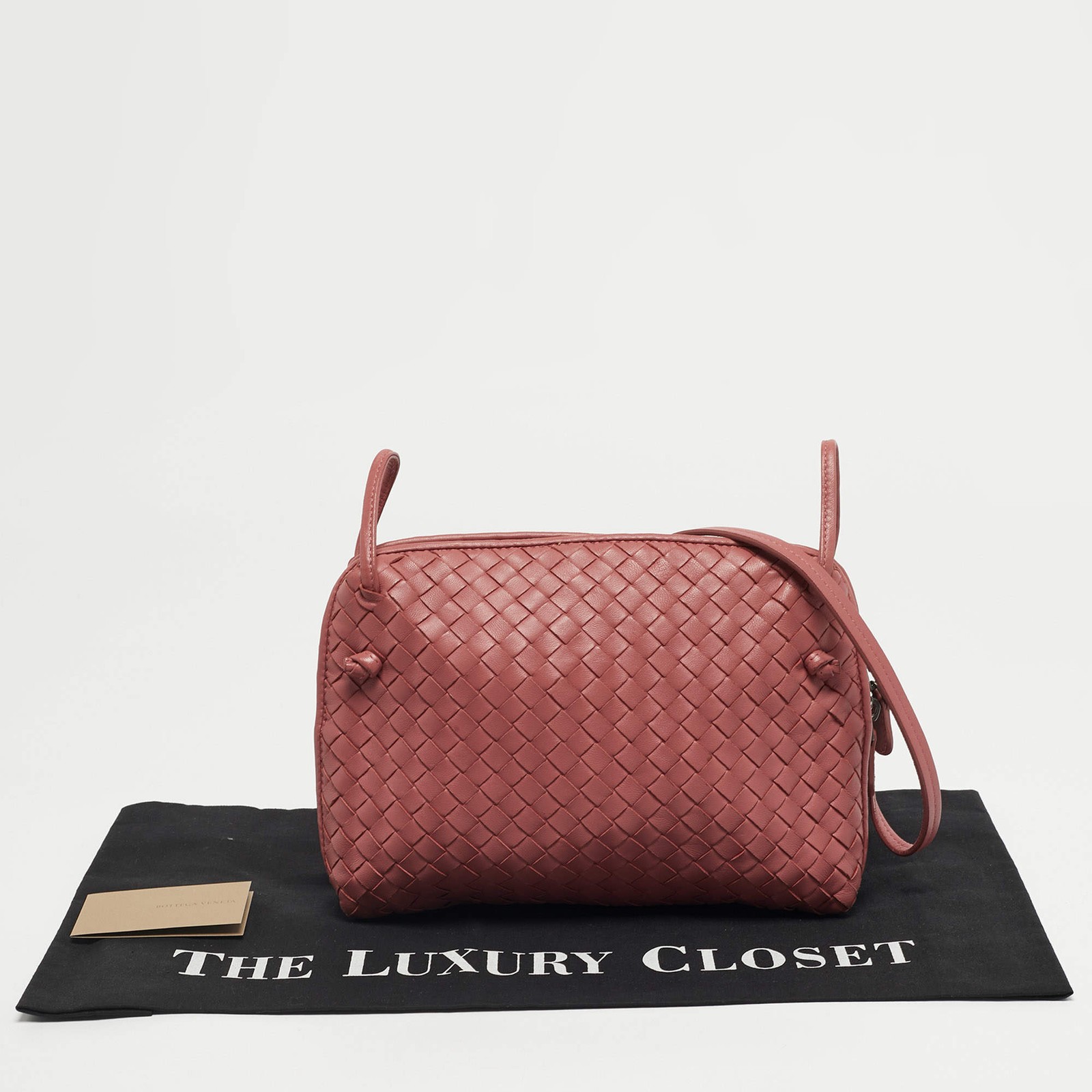 Bottega Veneta Old Rose Intrecciato Leather Nodini Shoulder Bag thumbnail 9