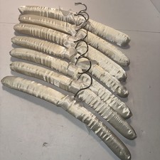 Padded Ivory/ Covered Foam Hangers Lot Of 7 white 2B