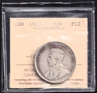 Canada 1913 50 Cent Half Dollar ICCS Certified F-12 .925 Silver Rare Date Coin