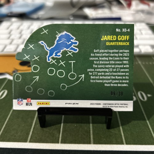 Contenders Optic 2023 Jared Goff X's And O's Pulsar verde Prizm /30 leoni - Foto 2 di 2