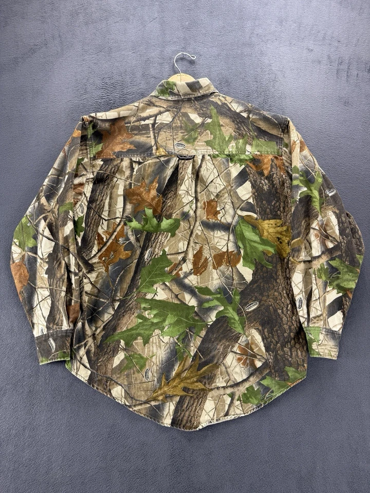 Spartan Outdoors Realtree Camo Hunting Shirt Mens Medium Long Sleeve Button Up - Image 2 of 4