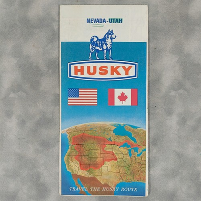 #ad 1965 Husky Oil Road Map Nevada amp; Utah Rand McNally Travel the Husky Route $21.86