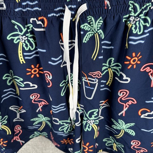 Chubbies Mens Swim Trunks 2XL Blue Neon Flamingo Martini Beach Summer 5.5” - Picture 8 of 13