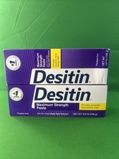 DESITIN Maximum Strength Diaper Rash Cream, 40 Zinc Oxide, 4.8 Oz Tube 2 Pk