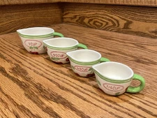 Pier One Measuring Cups Cherry Design 1, 1/2, 1/3, & 1/4 Cups