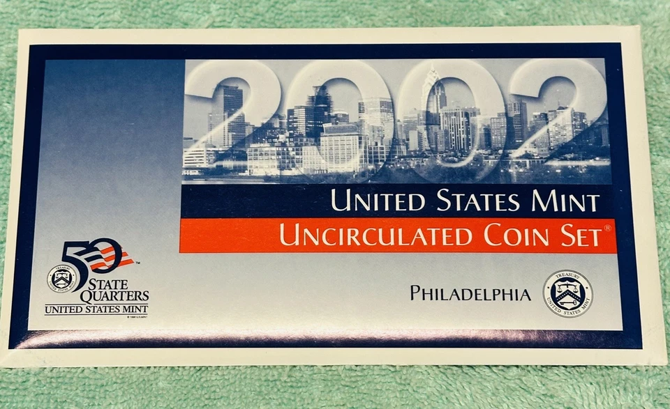 2002 US Mint Coin Sets D+P mints - COA 20 Coins - 10 State Quarters Mint BU - Image 3 of 4