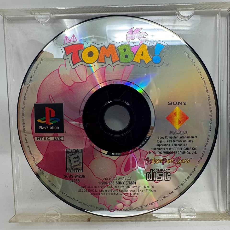 ¡Tomba! PS1 Sin Manual Probado Funcionando Sony PlayStation 1 Juego Clásico Foto 2 de 4