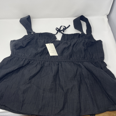 #ad A New Day Black Tank Top Crinkle Light Weight Summer Size XXL NEW $6.00