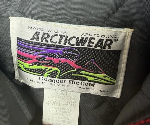 Vintage 90s Arctic Cat Race Cat Pullover Jacket XXL Checkered Snowmobile USA image 2