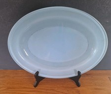 Vintage 1950s Pyrex Pale Blue Spraywear Large Platter Plate Oval 13.5” x 10”