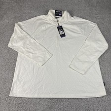 Eddie Bauer Women's Long Sleeve Polar Fleece Quarter Zip Pullover Size XXL Ivory