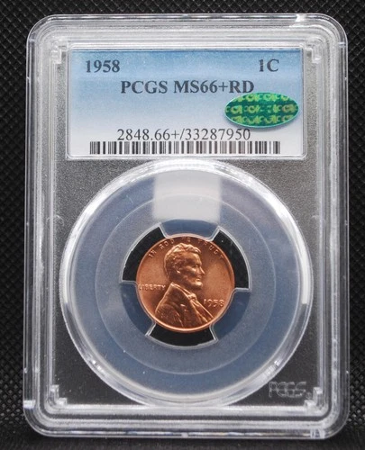 1958 1 CENT - MS 66+ RD CAC - PCGS