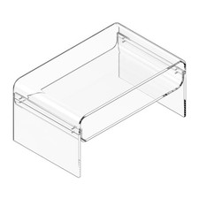 Uimoso Acrylic Coffee Table with 2 Tiers and Storage Shelf, Transparent Design