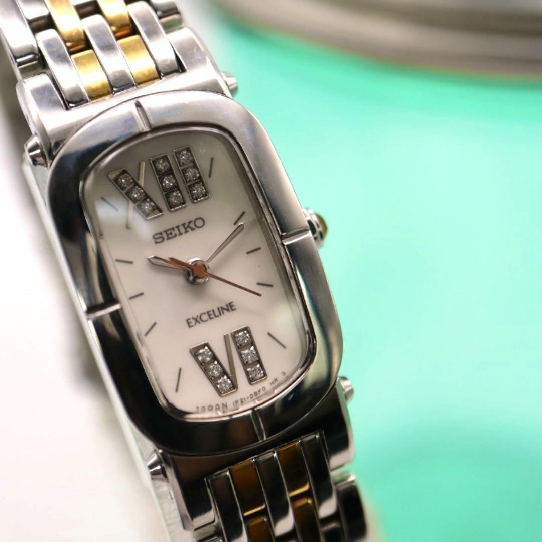 SEIKO 15Pダイヤ シルバー×ゴールド レディース腕時計 1076 Seiko Women's 15P Diamond Watch 1076 in Silver and Gold | eBay