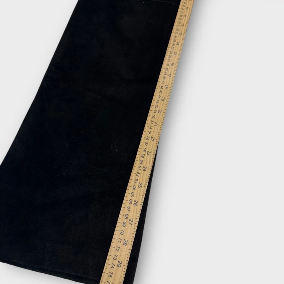 Pantalones Ann Taylor de cuero gamuza negros para mujer talla 6 pierna acampanada recta forrados Foto 4 de 4