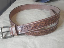 NWOT Mens Western Tooled Leather Belt, sz 46, Super Cool!