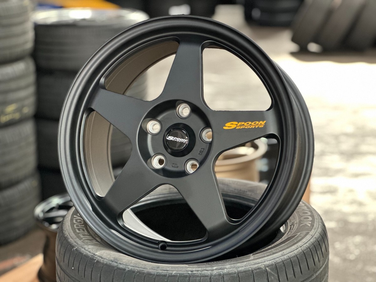 New 17x7.5J 17x8.5J OVERDRIVE SPOON SPORT BLACK (4 Wheel) HONDA