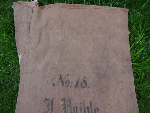 Alter Sack von 1875 Leinensack Getreide Mehlsack Rößlewirth Leinen bemalt antik - Bild 3 von 17